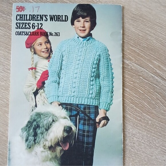 Vintage Coats&Clark 1977 Red Heart Children's Poncho Patterns Pamphlet No. 263 - Picture 8 of 10